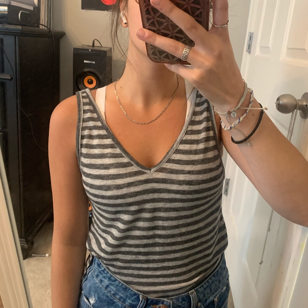 Striped gray tank